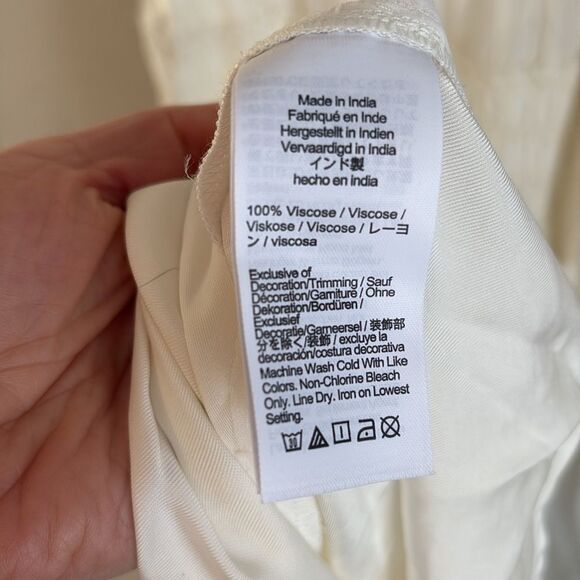 J Crew Maude dress in drapey viscose twill Womens Large Ivory White - Picture 10 of 10